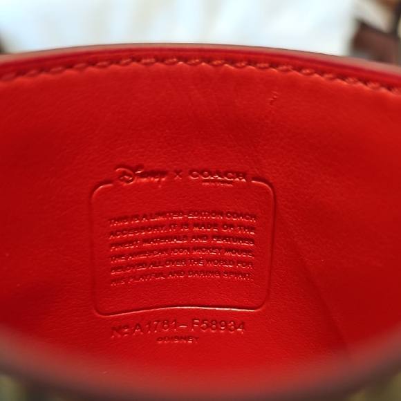 Coach Black and Red Card Holder with Mickey Design - Picture 4 of 7